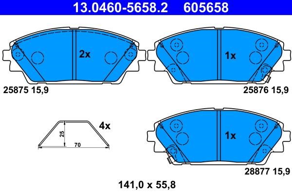 Ate Brake Pad Set, disc brake – price 215 PLN