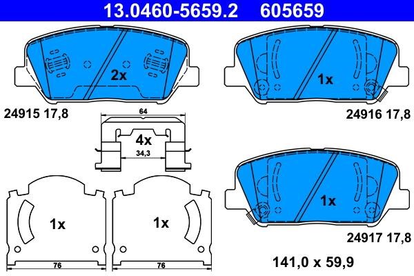 Ate Brake pad set – price 321 PLN