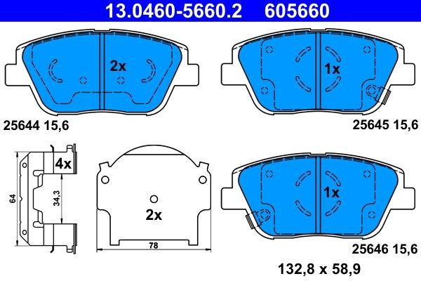 Ate Brake Pad Set, disc brake – price 281 PLN