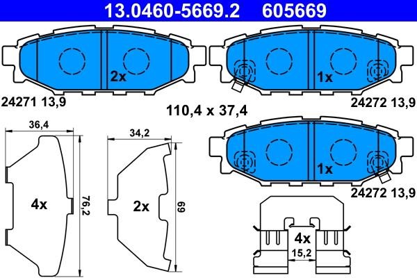 Ate Brake Pad Set, disc brake – price 186 PLN
