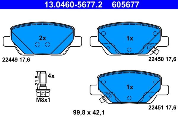 Ate Brake pad set – price 236 PLN