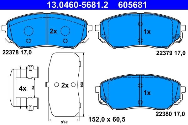 Ate Brake pad set – price 319 PLN