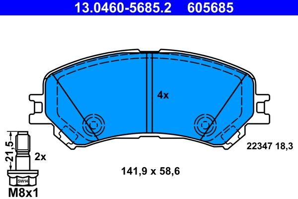 Ate Brake Pad Set, disc brake – price 225 PLN