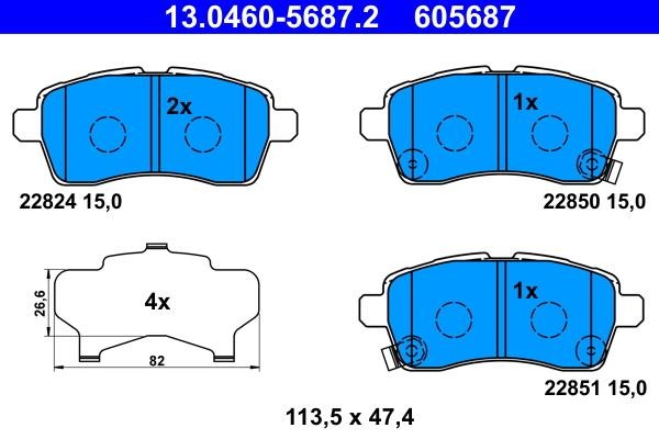 Ate Brake Pad Set, disc brake – price 179 PLN