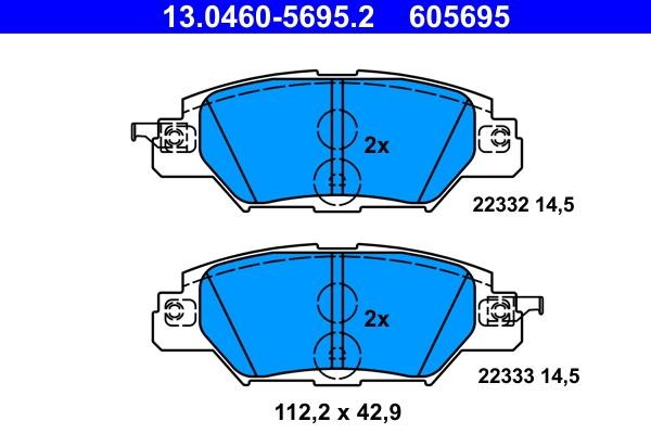 Ate Brake Pad Set, disc brake – price 192 PLN