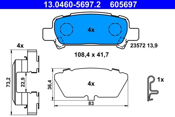Ate Brake Pad Set, disc brake – price 153 PLN