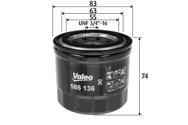 Valeo 586136 Oil Filter 586136