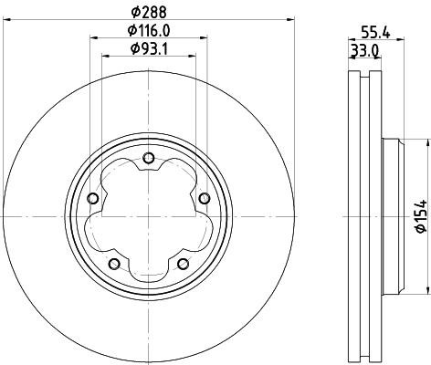 Hella 8DD 355 133-161 Brake disc 8DD355133161 8DD355133161 Hella Brake disc