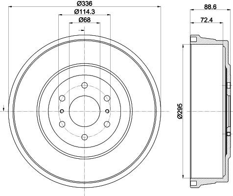 Hella 8DT 355 303-331 Brake drum 8DT355303331