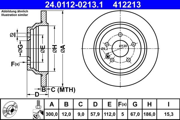 Ate Rear brake disc, non-ventilated – price 196 PLN