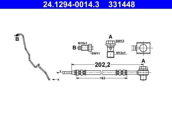 Ate 24.1294-0014.3 Brake Hose 24129400143