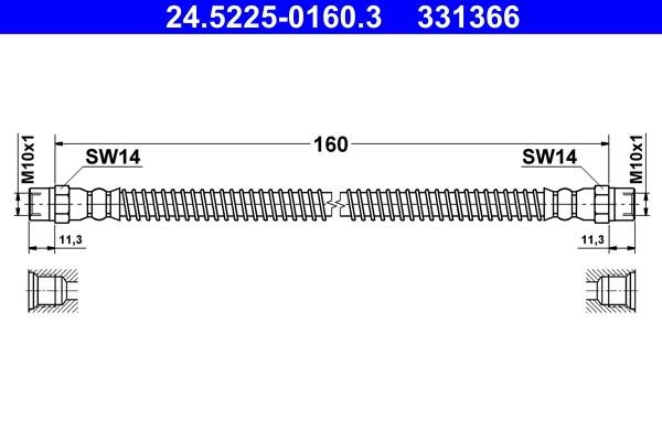Ate 24.5225-0160.3 Brake Hose 24522501603