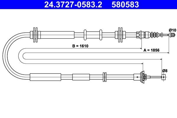 Ate 24.3727-0583.2 Cable Pull, parking brake 24372705832