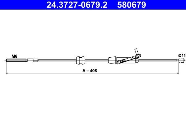Ate 24.3727-0679.2 Cable Pull, parking brake 24372706792
