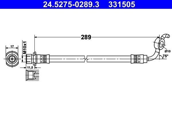 Ate 24.5275-0289.3 Brake Hose 24527502893