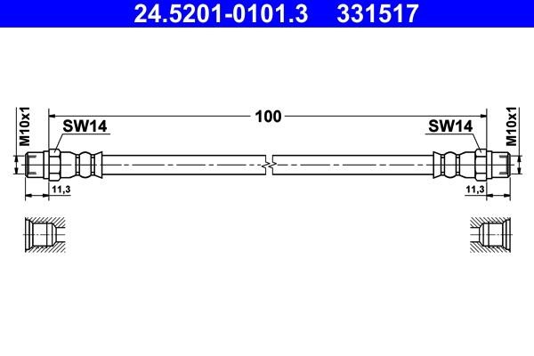 Ate 24.5201-0101.3 Brake Hose 24520101013