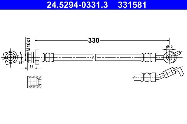 Ate 24.5294-0331.3 Brake Hose 24529403313