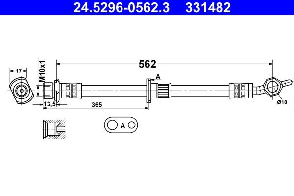 Ate 24.5296-0562.3 Brake Hose 24529605623