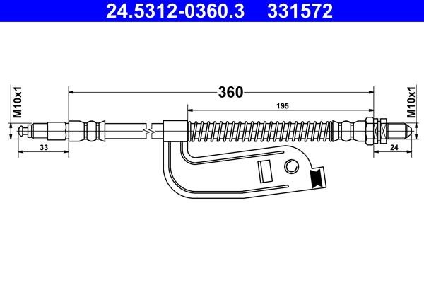 Ate 24.5312-0360.3 Brake Hose 24531203603