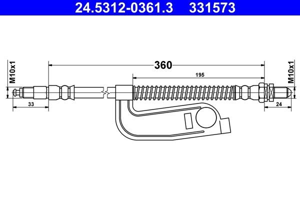 Ate 24.5312-0361.3 Brake Hose 24531203613