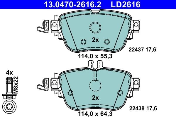 Ate ATE CERAMIC disc brake pads, set – price 356 PLN