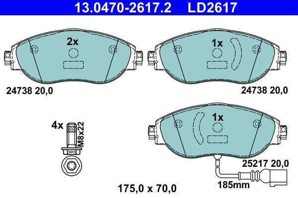 Ate ATE CERAMIC disc brake pads, set – price 538 PLN