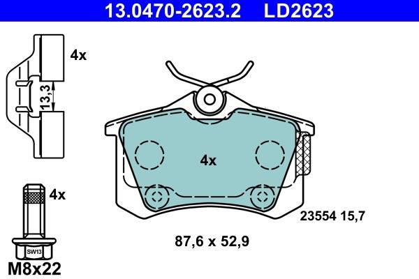 Ate ATE CERAMIC disc brake pads, set – price 240 PLN