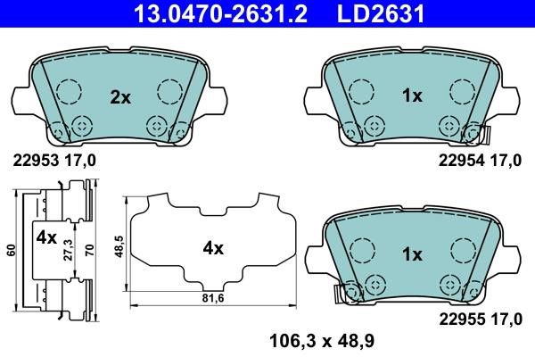Ate ATE CERAMIC disc brake pads, set – price 285 PLN