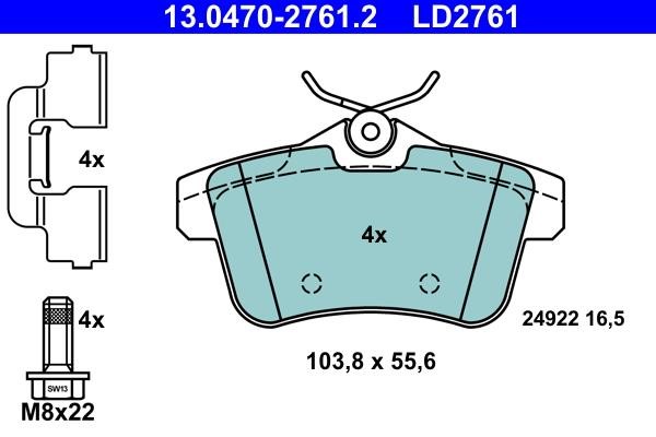 Ate ATE CERAMIC disc brake pads, set – price 248 PLN