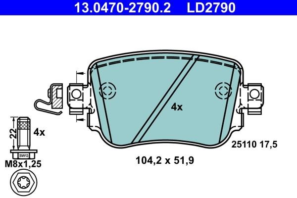 Ate ATE CERAMIC disc brake pads, set – price 296 PLN