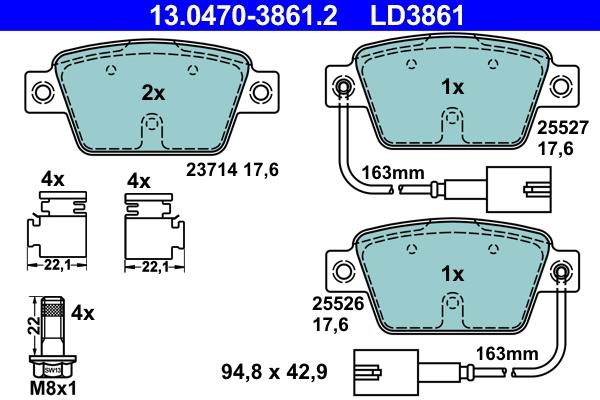 Ate ATE CERAMIC disc brake pads, set – price 321 PLN