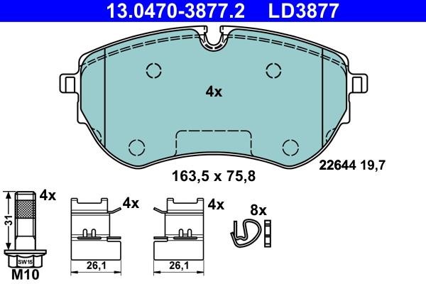 Ate Brake pad set – price 508 PLN