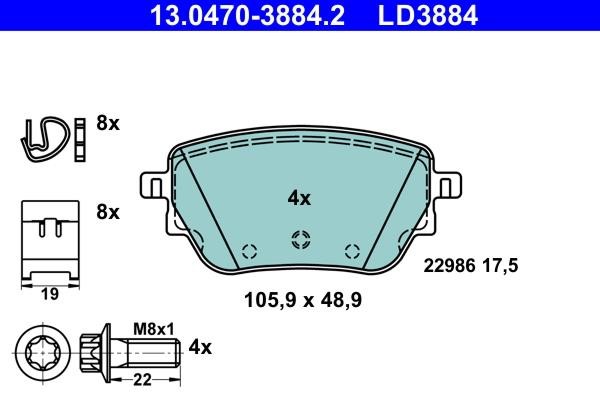 Ate ATE CERAMIC disc brake pads, set – price 296 PLN
