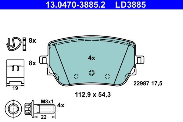 Ate ATE CERAMIC disc brake pads, set – price 307 PLN