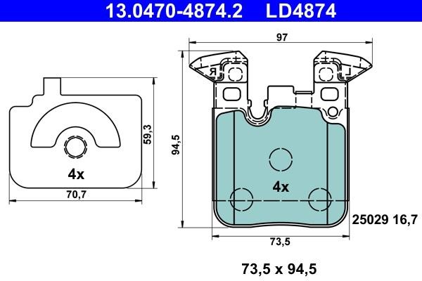 Ate ATE CERAMIC disc brake pads, set – price 481 PLN