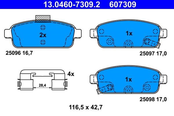 Brake pad Opel Astra  J GTC: 13046073092 Ate Brake pad set