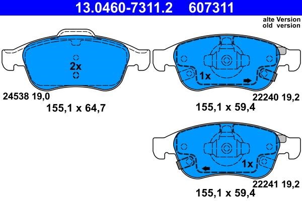 Ate Brake pad set – price 252 PLN