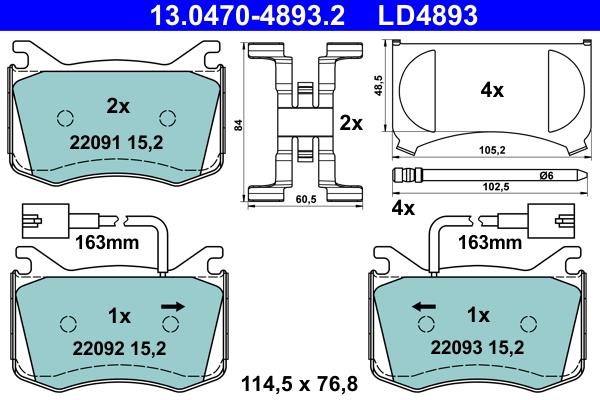 Ate ATE CERAMIC disc brake pads, set – price 490 PLN