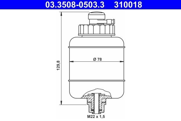 Ate 03.3508-0503.3 Brake fluid reservoir 03350805033