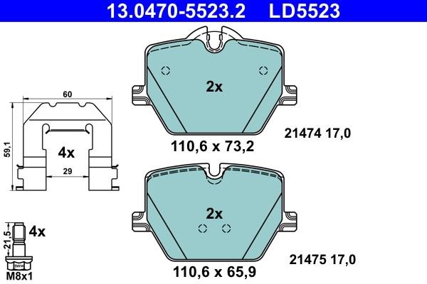 Ate Brake Pad Set, disc brake – price 435 PLN