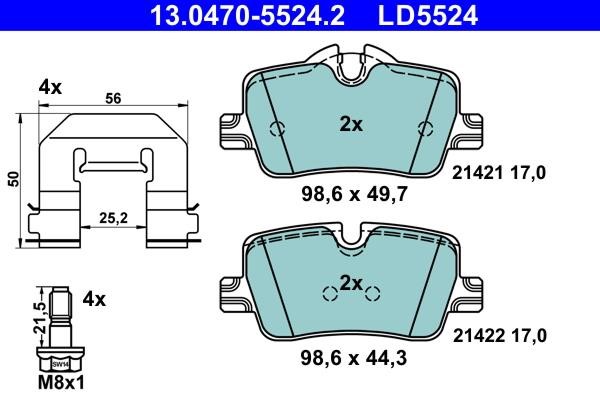 Ate 13.0470-5524.2 Brake pad set 13047055242 13047055242 Ate Brake pad set