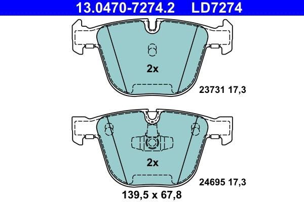 Ate ATE CERAMIC disc brake pads, set – price 413 PLN