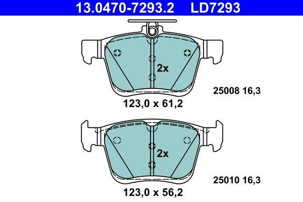 Ate 13.0470-7293.2 ATE CERAMIC disc brake pads, set 13047072932