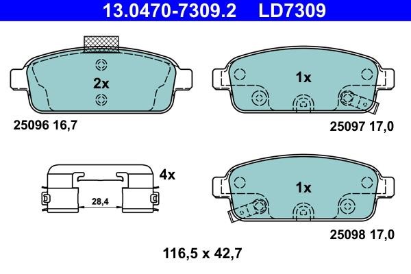 Ate ATE CERAMIC disc brake pads, set – price 253 PLN