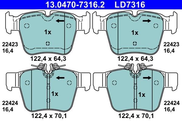 Ate ATE CERAMIC disc brake pads, set – price 324 PLN