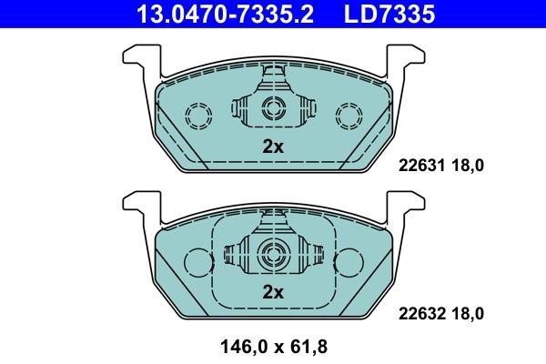Ate Brake pad set – price 298 PLN