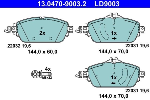 Ate ATE CERAMIC disc brake pads, set – price 376 PLN
