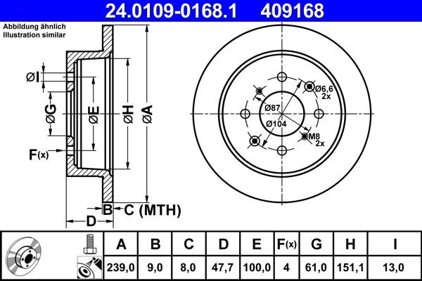 Ate Brake disc – price 159 PLN