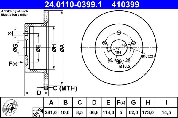 Ate Brake disk – price 206 PLN