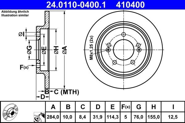 Ate Rear solid brake disc – price [object Object] PLN